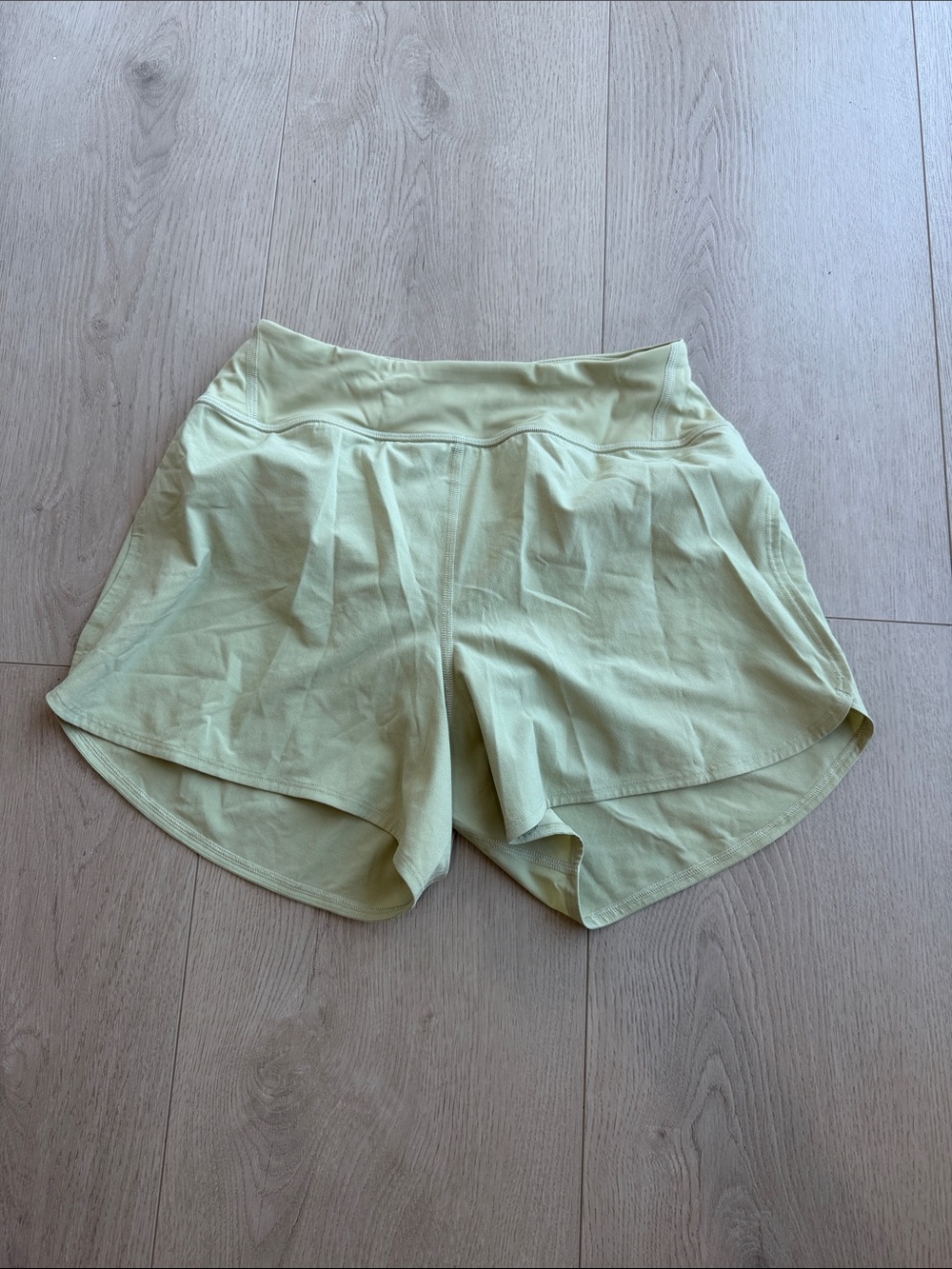 lululemon athletica Light Green/yellow Curved-Hem Athletic Shorts
